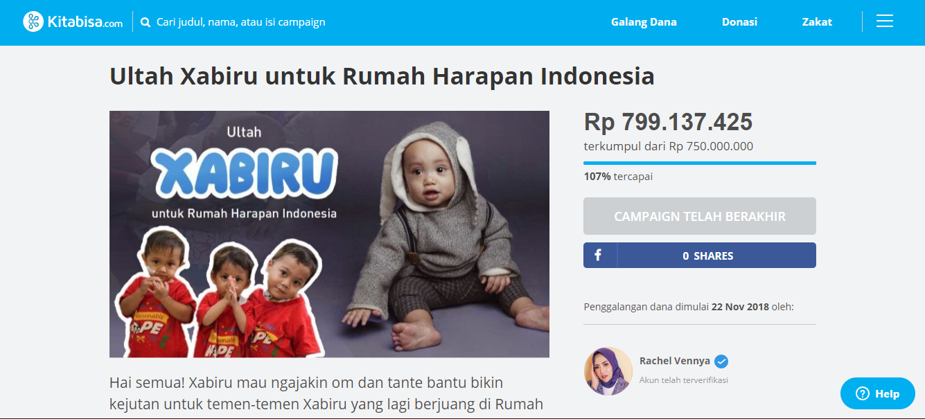 Kado Ulang Tahun Xabiru untuk Rumah Harapan Indonesia